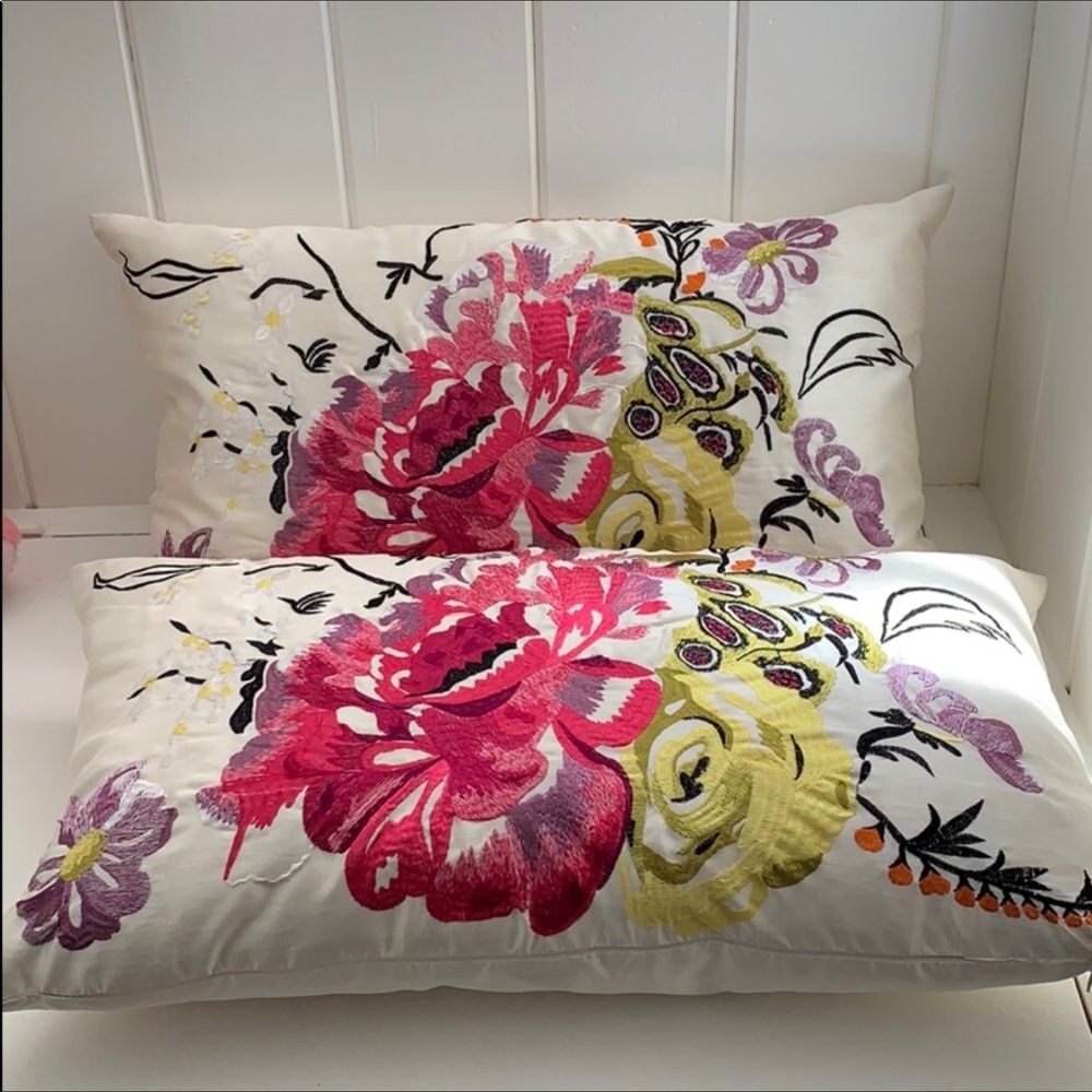 Pottery Barn Pillows embroidered